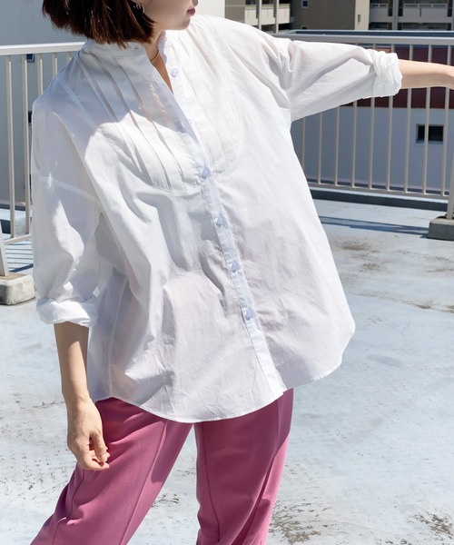 ottilie（オティーリエ）の「タキシードヨークシャツ（シャツ/ブラウス・レディース・オフホワイト/ストライプ・FREE）」の8枚目の写真