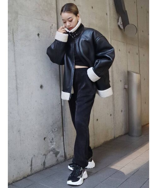 EVRIS（エヴリス）の「リラックススウェットパンツ（スウェットパンツ・レディース・グリーン/ブラック・FREE）」の13枚目の写真