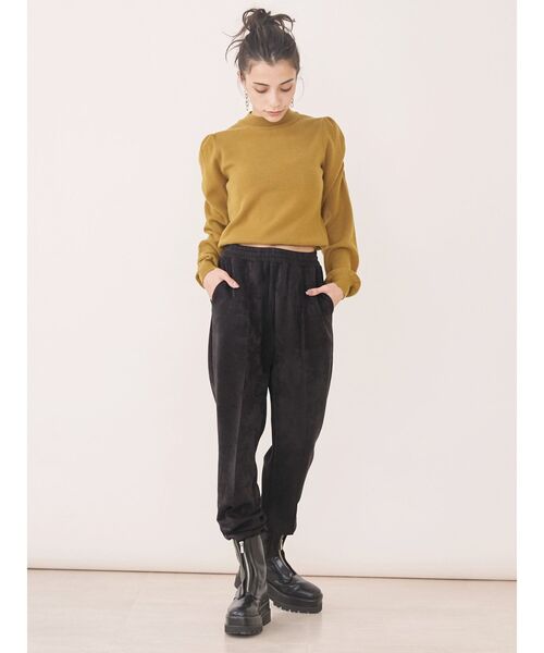 EVRIS（エヴリス）の「リラックススウェットパンツ（スウェットパンツ・レディース・グリーン/ブラック・FREE）」の4枚目の写真