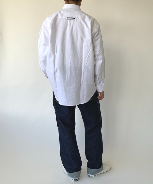 BROOKLYN OVERALL（ブルックリンオーバーオール）の「ルーズフィットボタンダウンシャツ（シャツ/ブラウス・メンズ・ホワイト/ネイビー・MEDIUM/LARGE）」の7枚目の写真