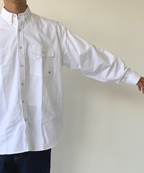 BROOKLYN OVERALL（ブルックリンオーバーオール）の「ルーズフィットボタンダウンシャツ（シャツ/ブラウス・メンズ・ホワイト/ネイビー・MEDIUM/LARGE）」の11枚目の写真