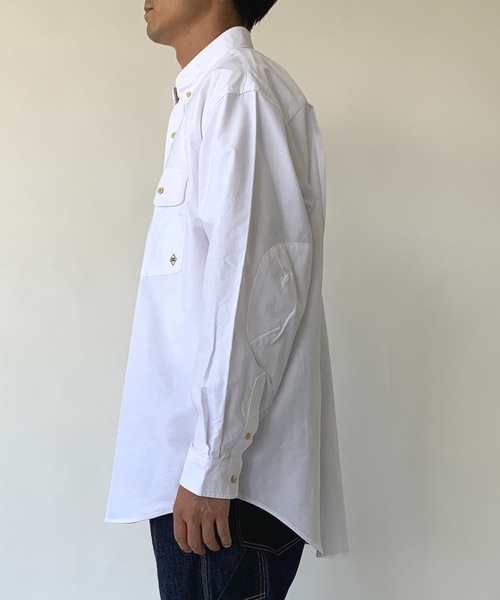 BROOKLYN OVERALL（ブルックリンオーバーオール）の「ルーズフィットボタンダウンシャツ（シャツ/ブラウス・メンズ・ホワイト/ネイビー・MEDIUM/LARGE）」の9枚目の写真
