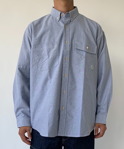 BROOKLYN OVERALL（ブルックリンオーバーオール）の「ルーズフィットボタンダウンシャツ（シャツ/ブラウス・メンズ・ホワイト/ネイビー・MEDIUM/LARGE）」の20枚目の写真