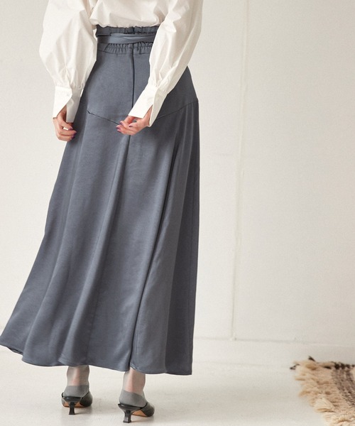 Keeepy(キーピー)の「【Keeepy】vintage satin flared skirt(スカート・レディース・カーキ/ブルー・FREE)」の9枚目の写真