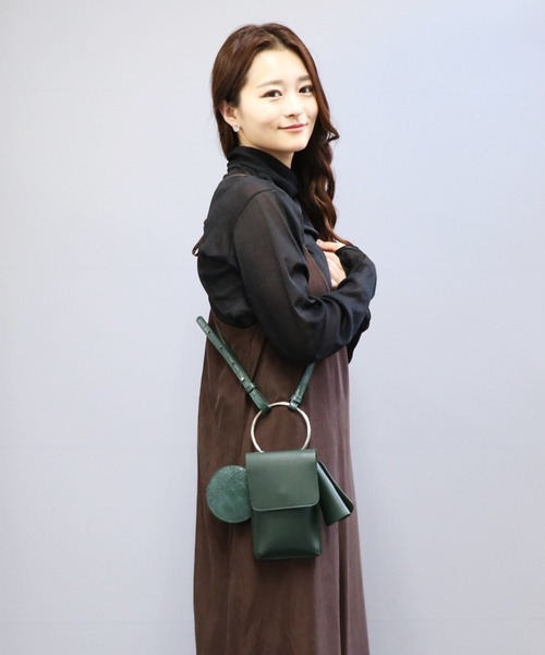 POUTOJOURU（ポートジュール）の「【ポートジュール】 リングハンドルマルチケース　ミニショルダーバッグ（ショルダーバッグ・レディース・ブラック/ブラウン/モカ/グリーン・FREE）」の9枚目の写真