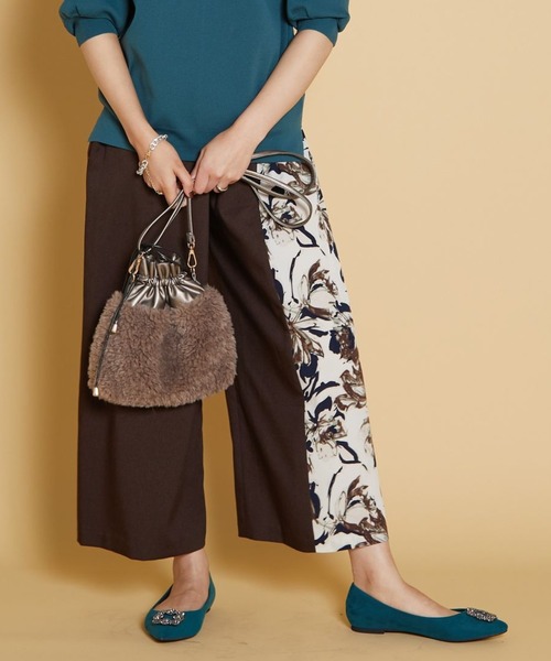 JETSET SOLO PLUS (ジェットセットソロプラス)の「フラワープリントコンビパンツ(その他パンツ・レディース・ブラウン/ネイビー/ブラック・FREE)」の5枚目の写真