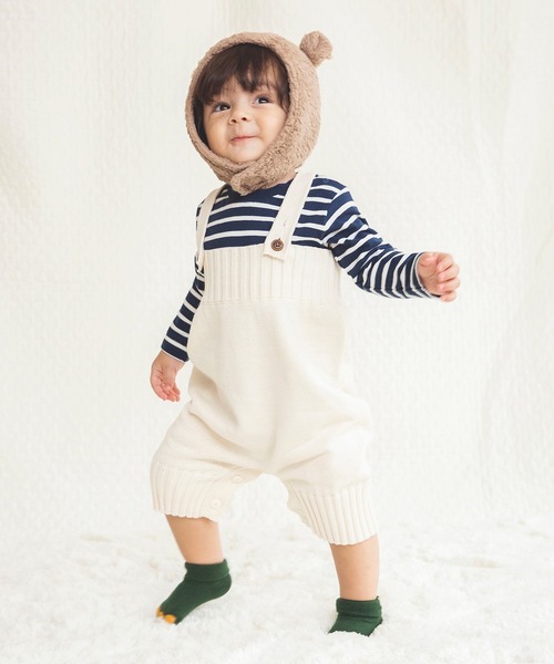 BRANSHES(ブランシェス)の「ニットサロペット(その他ベビーウェア・キッズ・グレー/アイボリー・80cm/70cm)」の12枚目の写真