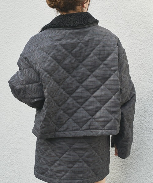 SET UP対応】取り外しボア襟キルティングジャケット（その他