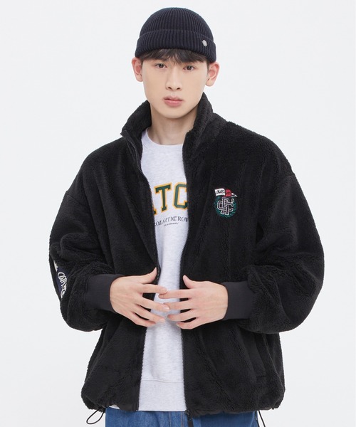 ROMANTIC CROWN（ロマンティッククラウン）の「【ROMANTIC CROWN】CHILD FLAG FLEECE JACKET / ロマンティッククラウン チャイルド フラッグ フリース ジャケット（ブルゾン・メンズ・ブラック/オートミール・SMALL/MEDIUM/LARGE/X-LARGE）」の2枚目の写真