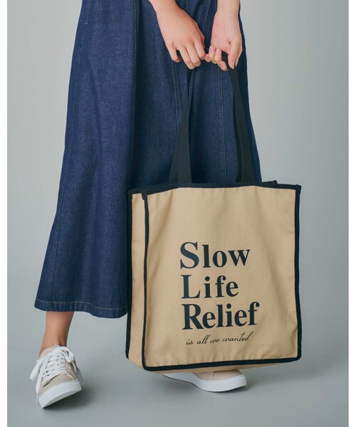 SHOO・LA・RUE（シューラルー）の「◆ロゴスクエアビッグトート（トートバッグ・レディース・アイボリー/カーキ/ダークブラウン/ベージュ/ピンク系/ライトパープル/オレンジ系その他5・00）」の8枚目の写真