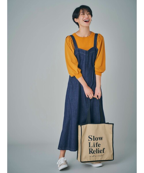 SHOO・LA・RUE（シューラルー）の「◆ロゴスクエアビッグトート（トートバッグ・レディース・アイボリー/カーキ/ダークブラウン/ベージュ/ピンク系/ライトパープル/オレンジ系その他5・00）」の9枚目の写真