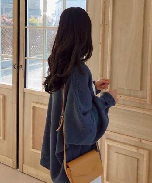 Diosfront（ディオスフロント）の「オーバーサイズニットカーディガン（カーディガン/ボレロ・レディース・ブラック/ネイビー/ピンク/アイボリー・FREE）」の16枚目の写真