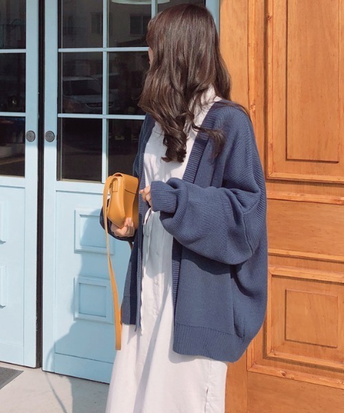 Diosfront（ディオスフロント）の「オーバーサイズニットカーディガン（カーディガン/ボレロ・レディース・ブラック/ネイビー/ピンク/アイボリー・FREE）」の13枚目の写真