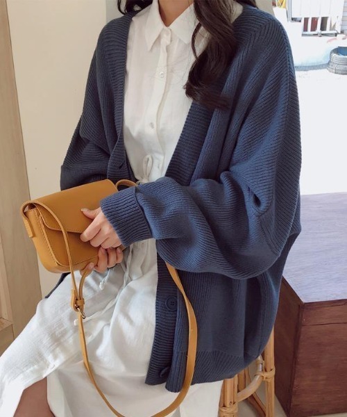 Diosfront（ディオスフロント）の「オーバーサイズニットカーディガン（カーディガン/ボレロ・レディース・ブラック/ネイビー/ピンク/アイボリー・FREE）」の19枚目の写真