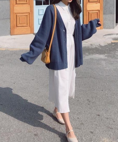 Diosfront（ディオスフロント）の「オーバーサイズニットカーディガン（カーディガン/ボレロ・レディース・ブラック/ネイビー/ピンク/アイボリー・FREE）」の14枚目の写真