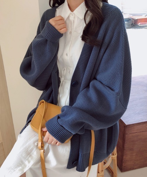 Diosfront（ディオスフロント）の「オーバーサイズニットカーディガン（カーディガン/ボレロ・レディース・ブラック/ネイビー/ピンク/アイボリー・FREE）」の10枚目の写真