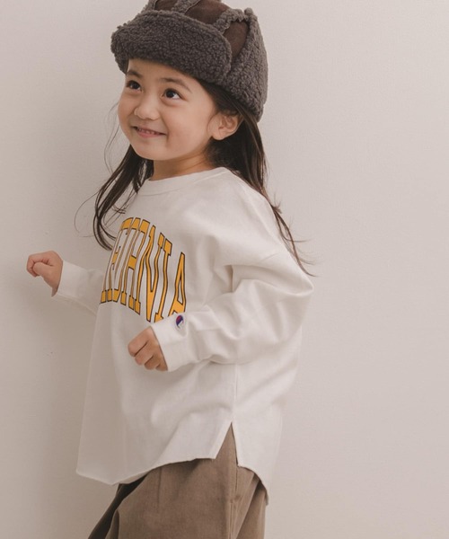 Champion（チャンピオン）の「Champion×DOORS　ヘビーウエイトロングスリーブTシャツ(KIDS)（Tシャツ/カットソー・キッズ・ネイビー/オフホワイト・90/120/105/135）」の4枚目の写真