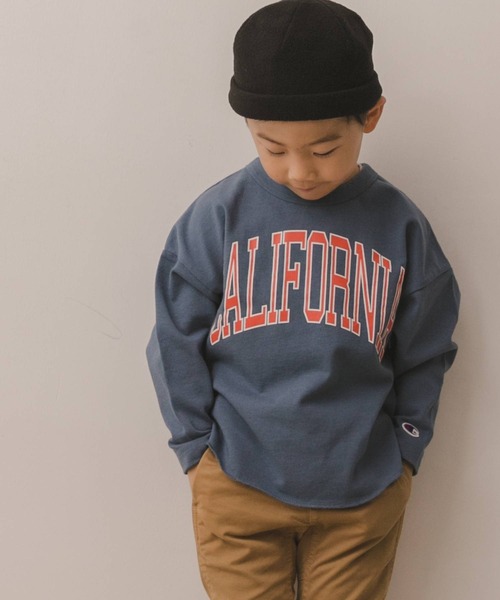 Champion（チャンピオン）の「Champion×DOORS　ヘビーウエイトロングスリーブTシャツ(KIDS)（Tシャツ/カットソー・キッズ・ネイビー/オフホワイト・90/120/105/135）」の2枚目の写真