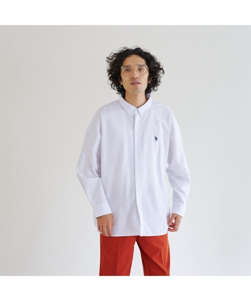 U.S. POLO ASSN.（ユーエスポロアッスン）の「【U.S. POLO ASSN.】 ビッグオックスシャツ（シャツ/ブラウス・メンズ・ホワイト/ライトグレー/イエロー/ブルー・MEDIUM/LARGE）」の5枚目の写真