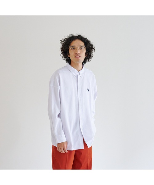 U.S. POLO ASSN.（ユーエスポロアッスン）の「【U.S. POLO ASSN.】 ビッグオックスシャツ（シャツ/ブラウス・メンズ・ホワイト/ライトグレー/イエロー/ブルー・MEDIUM/LARGE）」の6枚目の写真