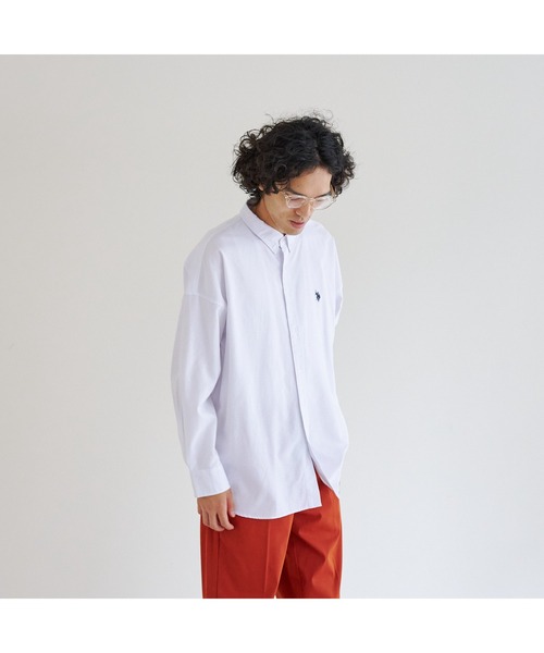U.S. POLO ASSN.（ユーエスポロアッスン）の「【U.S. POLO ASSN.】 ビッグオックスシャツ（シャツ/ブラウス・メンズ・ホワイト/ライトグレー/イエロー/ブルー・MEDIUM/LARGE）」の7枚目の写真