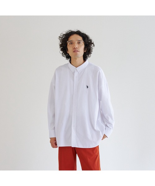 U.S. POLO ASSN.（ユーエスポロアッスン）の「【U.S. POLO ASSN.】 ビッグオックスシャツ（シャツ/ブラウス・メンズ・ホワイト/ライトグレー/イエロー/ブルー・MEDIUM/LARGE）」の8枚目の写真
