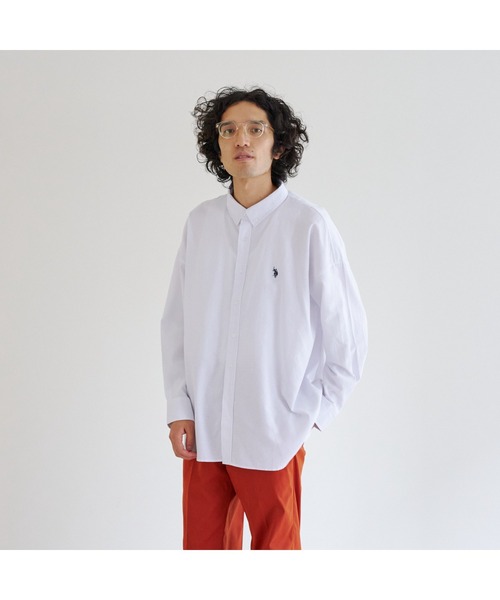 U.S. POLO ASSN.（ユーエスポロアッスン）の「【U.S. POLO ASSN.】 ビッグオックスシャツ（シャツ/ブラウス・メンズ・ホワイト/ライトグレー/イエロー/ブルー・MEDIUM/LARGE）」の9枚目の写真