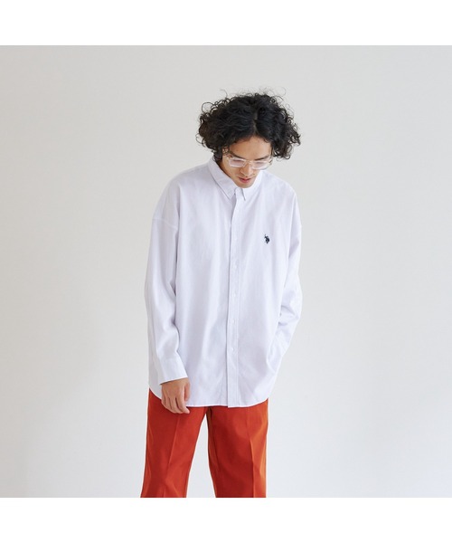 U.S. POLO ASSN.（ユーエスポロアッスン）の「【U.S. POLO ASSN.】 ビッグオックスシャツ（シャツ/ブラウス・メンズ・ホワイト/ライトグレー/イエロー/ブルー・MEDIUM/LARGE）」の11枚目の写真