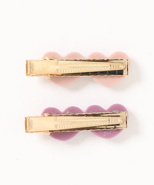 petit main（プティマイン）の「ハートヘアクリップ2P（バレッタ/ヘアクリップ・キッズ・レッド/マスタード/ライトピンク・FREE）」の4枚目の写真