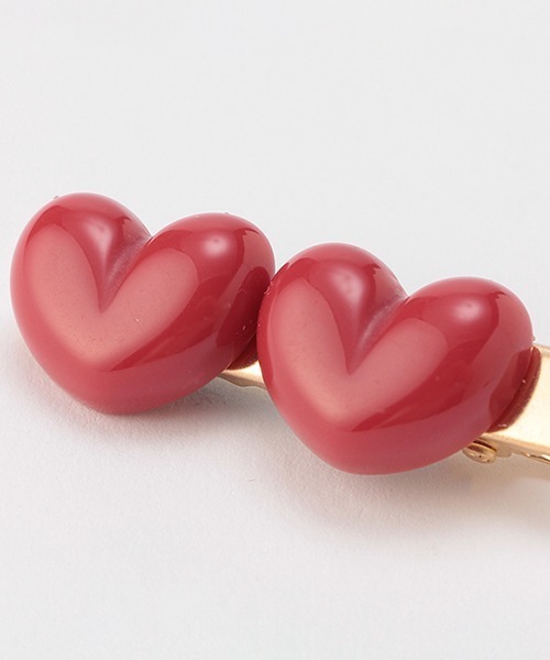 petit main（プティマイン）の「ハートヘアクリップ2P（バレッタ/ヘアクリップ・キッズ・レッド/マスタード/ライトピンク・FREE）」の5枚目の写真