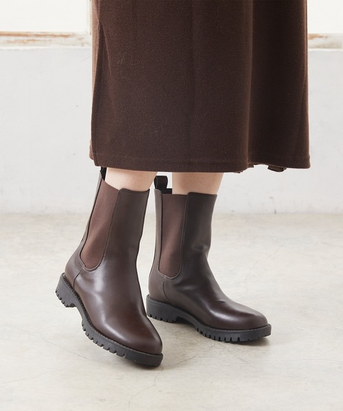 menue（メヌエ）の「ボリュームヒールサイドゴアブーツ（ブーツ・レディース・ブラック/ブラウン/アイボリー/ベージュ・LL/S/M/L）」の7枚目の写真