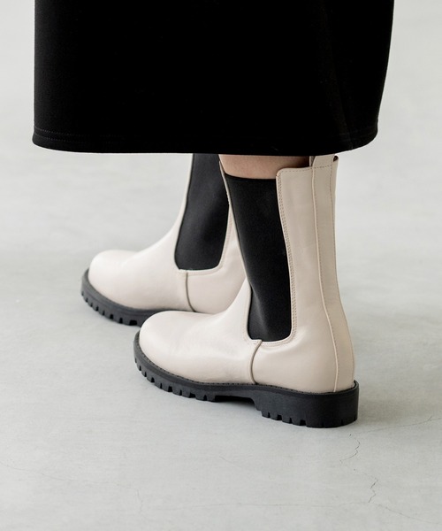 menue（メヌエ）の「ボリュームヒールサイドゴアブーツ（ブーツ・レディース・ブラック/ブラウン/アイボリー/ベージュ・LL/S/M/L）」の22枚目の写真