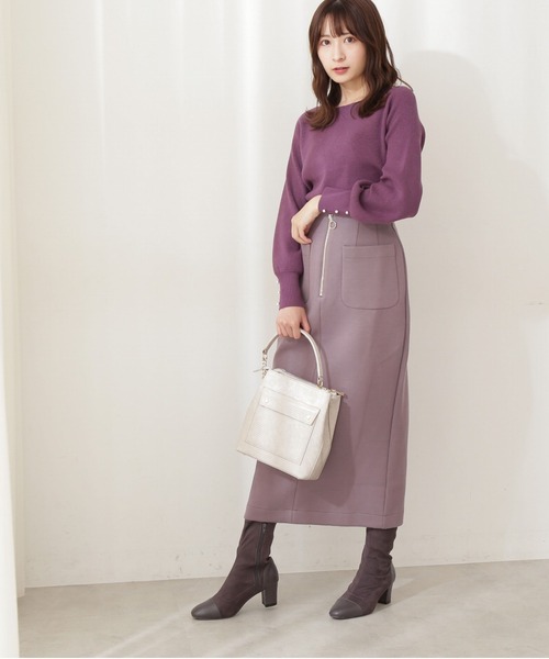 PROPORTION BODY DRESSING（プロポーションボディドレッシング）の「ダンボールニットタイトスカート / 1211220508（スカート・レディース・ピンク/ブラウン・MEDIUM/SMALL）」の9枚目の写真