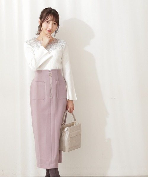 PROPORTION BODY DRESSING（プロポーションボディドレッシング）の「ダンボールニットタイトスカート / 1211220508（スカート・レディース・ピンク/ブラウン・MEDIUM/SMALL）」の8枚目の写真
