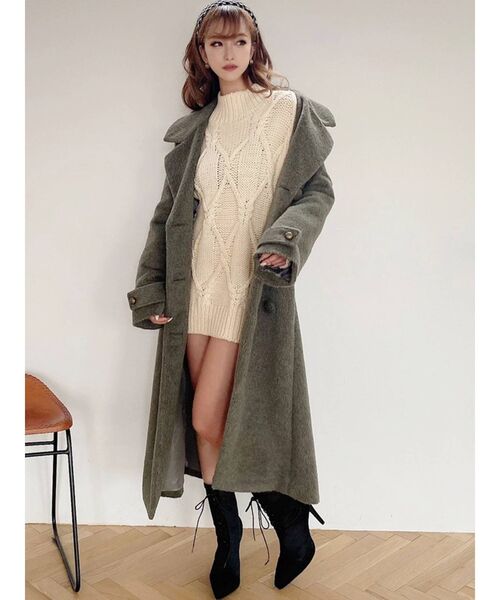 RESEXXY（リゼクシー）の「モッサタッチロングコート（その他アウター・レディース・ブラック/オレンジ/グリーン/ベージュ・FREE）」の15枚目の写真