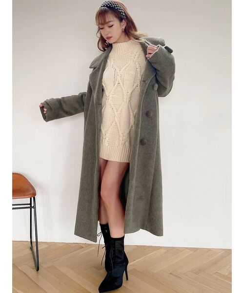 RESEXXY（リゼクシー）の「モッサタッチロングコート（その他アウター・レディース・ブラック/オレンジ/グリーン/ベージュ・FREE）」の20枚目の写真