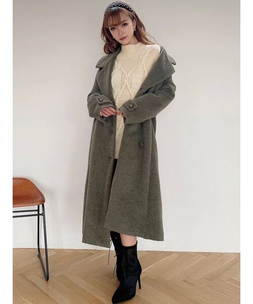 RESEXXY（リゼクシー）の「モッサタッチロングコート（その他アウター・レディース・ブラック/オレンジ/グリーン/ベージュ・FREE）」の11枚目の写真