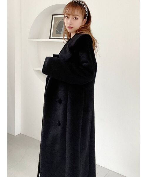 RESEXXY（リゼクシー）の「モッサタッチロングコート（その他アウター・レディース・ブラック/オレンジ/グリーン/ベージュ・FREE）」の7枚目の写真