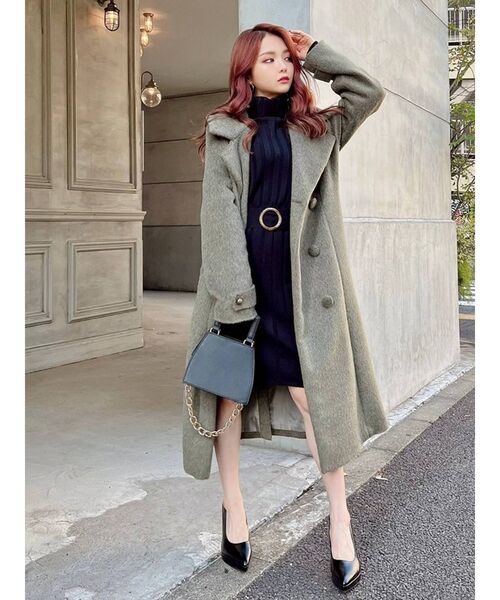 RESEXXY（リゼクシー）の「モッサタッチロングコート（その他アウター・レディース・ブラック/オレンジ/グリーン/ベージュ・FREE）」の13枚目の写真