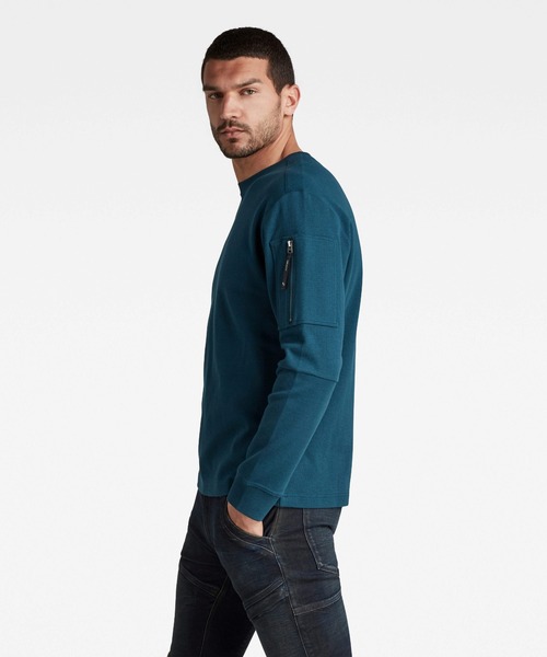 G-STAR（ジースター）の「TWEETER ZIP POCKET RELAXED（Tシャツ/カットソー・メンズ・ダークグレー/ブルー系その他・SMALL/MEDIUM/LARGE/X-LARGE/X-SMALL）」の8枚目の写真