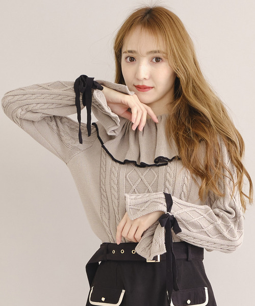 最短当日送 フリルカラーケーブルニット ニット セーター Titty Co ティティーアンドコー のファッション 買取 名古屋 Agexporthoy Export Com Gt