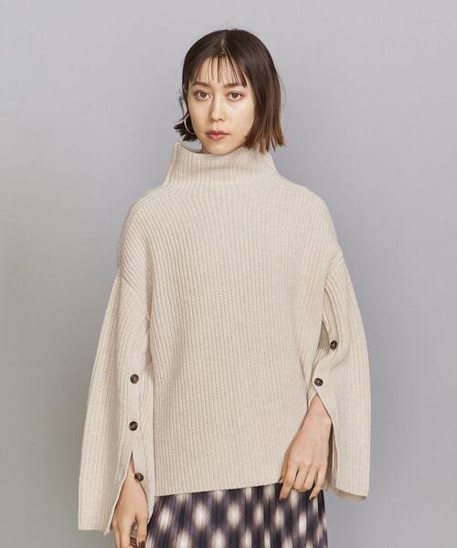 BEAUTY&YOUTH UNITED ARROWS(ビューティーアンドユースユナイテッドアローズ)の「BY アゼタートルネック カーディガン -2WAY-(カーディガン/ボレロ・レディース・ナチュラル/ダークブラウン/ライトブルー・FREE)」の3枚目の写真