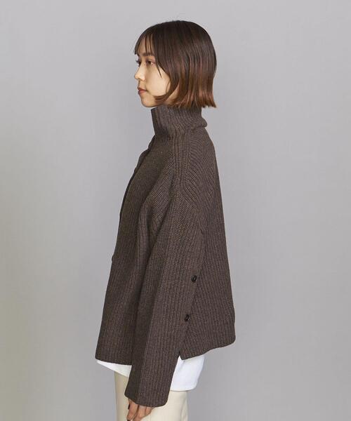 BEAUTY&YOUTH UNITED ARROWS(ビューティーアンドユースユナイテッドアローズ)の「BY アゼタートルネック カーディガン -2WAY-(カーディガン/ボレロ・レディース・ナチュラル/ダークブラウン/ライトブルー・FREE)」の5枚目の写真