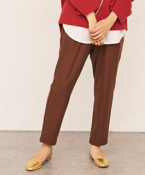 BONbazaar（ボンバザール）の「《安定の定番！色違い必須アイテム》リラックスウォームイージーテーパード（その他パンツ・レディース・ブラック/オフホワイト/ライトグレー/ダークブラウン・FREE）」の4枚目の写真