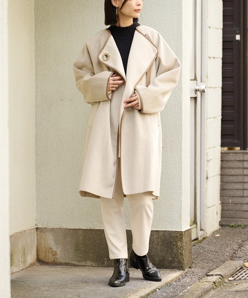 BONbazaar（ボンバザール）の「《安定の定番！色違い必須アイテム》リラックスウォームイージーテーパード（その他パンツ・レディース・ブラック/オフホワイト/ライトグレー/ダークブラウン・FREE）」の7枚目の写真