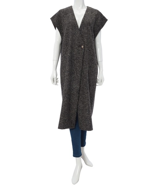 fifth（フィフス）の「【スタイリストプロデュース】ノーカラーロングジレ（ライダースジャケット・レディース・ブラウン/その他1・MEDIUM）」の8枚目の写真