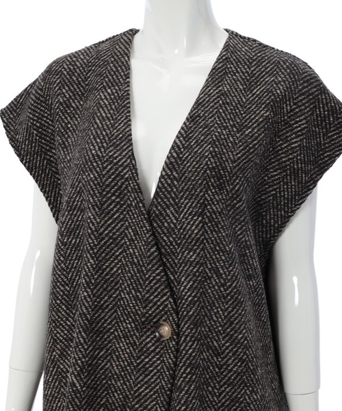 fifth（フィフス）の「【スタイリストプロデュース】ノーカラーロングジレ（ライダースジャケット・レディース・ブラウン/その他1・MEDIUM）」の11枚目の写真