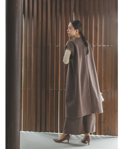 fifth（フィフス）の「【スタイリストプロデュース】ノーカラーロングジレ（ライダースジャケット・レディース・ブラウン/その他1・MEDIUM）」の5枚目の写真