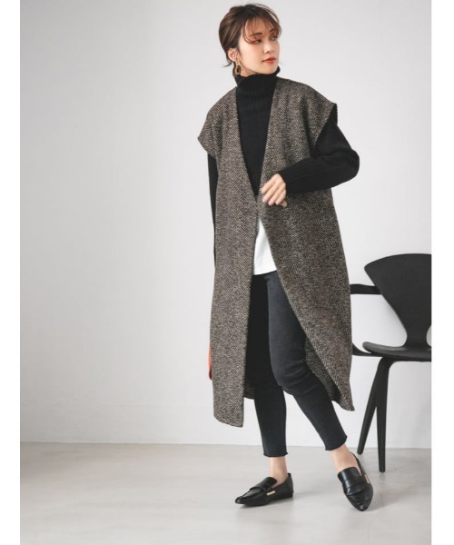 fifth（フィフス）の「【スタイリストプロデュース】ノーカラーロングジレ（ライダースジャケット・レディース・ブラウン/その他1・MEDIUM）」の7枚目の写真