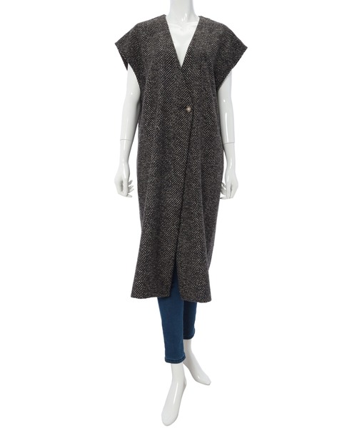 fifth（フィフス）の「【スタイリストプロデュース】ノーカラーロングジレ（ライダースジャケット・レディース・ブラウン/その他1・MEDIUM）」の17枚目の写真